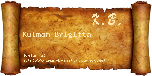Kulman Brigitta névjegykártya
